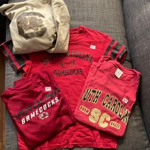 Lot of 4 Boys Medium South Carolina & South Carolina Gamecocks shirts & hoodie